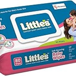 Little's Soft Cleansing Baby Wipes Lid Pack (80 Wipes)-20