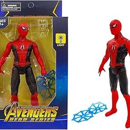BALLOON BEES Marvel Avengers Spiderman Action Figure Toy For Boys - 7-Inch Superhero Action Figure With Lights - Best Gift For Boys (1 Piece)-29