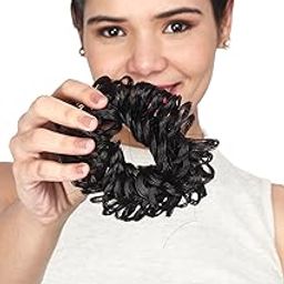 DELORUS Bun Hair Piece Hair Extension With Elastic Rubber Band Hairpiece Synthetic Hair Scrunchies Hair Piece for Women Girls (Brown)-image-25