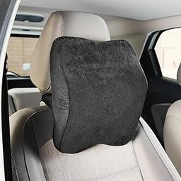 Amazon Basics Car Neck Rest Pillow-Large, Ergonomically Designed for Neck,Shoulder Pain Relief, Ultimate Driving,Travel Comfort,Cervical Pain Relief-Washable Cover,1 Year Warranty | Black, 28x26x12 Cm-12