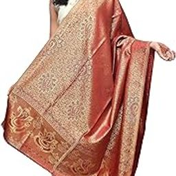 Women's Faux Pashmina Silk Ganpati Design Shawls, Stoles-image-80