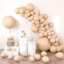 Party Balloon 10 Inch Retro Latex Balloons Birthday/Anniversary/Party Decorations - Retro Beige(Pack of 100)-image-15