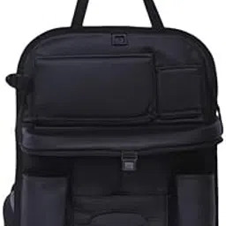 AV CART Car Backseat Organizer with Multi-Pockets – Leather Car Seat Back Protector with Foldable Table Tray – Travel Storage Bag for Kids & Adults – Universal Fit (Black)-image-44