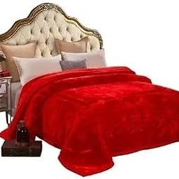 DHAN LAXMI Enterprises Luxurious Very Warm Floral Embossed Super Soft Warm Blanket Single Bed AC Balnket for Winter Size - Super King Design_364-image-25