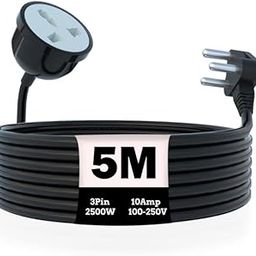 MX Single Socket Extension Board with 5 Meter Heavy Duty Long Wire Cord, Use to Exetend Power Socket 2500W 10A Wire Extender with Plug Expandable Electric Extension, 3Pin Plugs for Indoor Outdoor-30