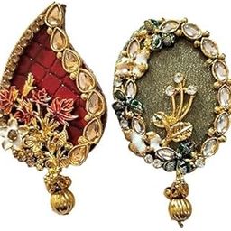 Boutique Style Stone Saree Pin & Hijab Brooch Combo Pack of 2 for Women & Girls | Multicolor Stylish Elegant Trendy Sparkly Lightweight Decorative Pins for Traditional & Modern Wear-image-6