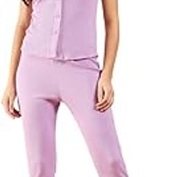 Women Top Pant Button Closure Solid Print Co-Ord Set-image-23
