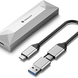Yottamaster M.2 SATA(NGFF) SSD Enclsoure, USB C 6Gbps External M.2 SSD Enclosure for M and B&M Keys 2280/2230/2242/2260 SATA SSDs, Aluminum M.2 Enclsoure with Heatsink-[TR2-Silver]-17