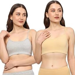 Cotton Sports Bra Combo Sets for Women Trendy Designs Comfortable Bra for Girl Stylish & Lightweight Bra for Women (Gray-Yellow)-image-36
