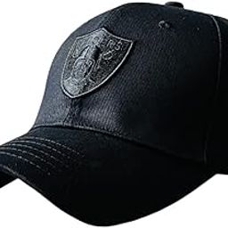 Raiders Cotton Baseball Cap for Men | Adjustable Black Curved Brim Hat with Hard Top | Lightweight Outdoor Cap for Street Style, Travel, Sports & Everyday Casual Wear-image-81
