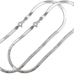 (Formerly MJ Trendy Flexible Silver Payal (Anklets) in Pure 92.5 Sterling Silver for Girls/Women | Gift for Women and Girls | With Certificate of Authenticity |-45