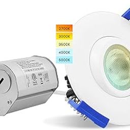 2" Led Gimbal Recessed Lighting with Junction Box, 5W, 5 Colors Selectable 2700K-5000K, Dimmable, 400 Lumens, Directional Ceiling Light, Wet Rating, IC Rated, Energy St-picture-18