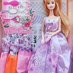 BKDT Marketing Beautiful Doll Toy for Girls Moveable Arms, Legs, Hands & Elbow with Dresses & Fashion Accessories-71