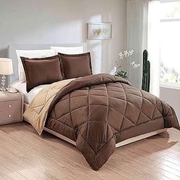 Dream Homme 220 GSM Comforter | Microfibre Reversible Double Bed AC Comforter for Winter | King Size Comfortable and Super Soft Blanket | Pack of 1 (Brown & Beige)-16