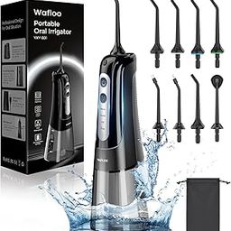 Cordless Water Dental Flosser for Teeth, with 8 Jet Tips, Oral Irrigator Portable with 300ML Tank, 4 Modes Rechargeable IPX7 Waterproof Water Floss for Adults Teeth Cleaning (Black)-21