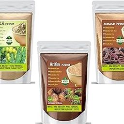 Beautoherb Natural Amla Reetha Shikakai powder for hair 100g each = 300gm-image-85