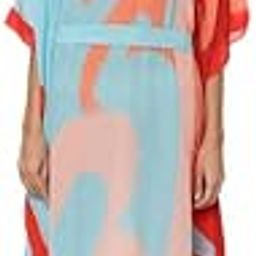 Blue Powder Crepe Printed Kaftan for Women-image-84