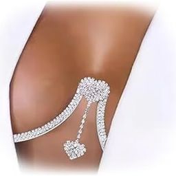Rhinestone Chest Holder Chain, Trendy Crystal Heart Pendant, Chest Holder, Bra Chain, Sexy Bikini Bra, Body Chain, Jewelry for Women, Rhinestone-image-26