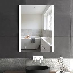 TINITALO Quality Glass Rectangular Led Mirror with Defogger for Bathroon with Back Light Touch Sensor Anti Fog, 3-Color Dimmable Mirror, Brightness Adjustable AFLED 368 18x24 Inches-13