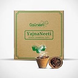 GauNeeti Upcycled Gomay Sambrani Cups | Cow Dung Base with Gugal and Hawan Samagri | Infused with Natural Aroma | Pack of 1(12 Pieces)-1