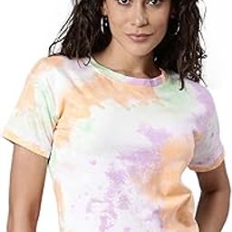 SHOWOFF Women's Round Neck Dyed Multi Regular Top -AE-10529_Multi_S-4
