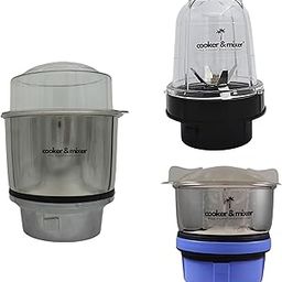 cooker&mixer™ JARS COMBO Chutney/Spice/Bullet jars for BAJAJ/PREETHI/PRESTIGE/ACTIVA/SUMEET/GANGA/ORIENT/Crompton/LifeLong/JAIPAN MIXER GRINDER (Chutney Jar + Bullet Jar + Spice jar)-image-62