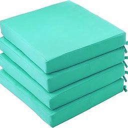 coolboss Outdoor Chair Cushions for Patio Furniture Waterproof Patio Cushions for Outdoor Furniture Set of 4 - Square Corner Indoor Chair Cushions for Dinning Chairs, 18.5" X 16" X 3" Teal-image-45