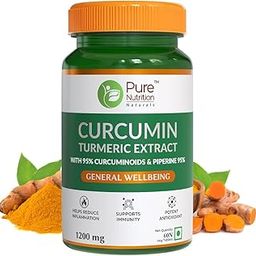 Pure Nutrition Curcumin with Piperine – 60 Tablets | Turmeric Supplement for Joint, Immune & Inflammation Support | Curcumin Tablets for Daily Wellness | Anti Inflammation Supplements-55
