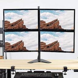 JIN OFFICE Quad Monitor Stand With 13-32" Support| 8 kg Wt. Cap. Per Monitor| Height Adjustable Four Monitor Arm| Tilt and Rotation Features-21