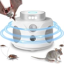 Ultrasonic Repellent for Rodent, 360° Mice Repellent Indoor Rat Deterrent Get Rid of Mice with LED Lights, Pest Control Squirrel Repeller for Attic Houses Barns Garage Basement RV-picture-29