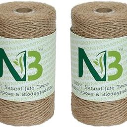 Jute Twine 2 Ply Strong 500 Meters Rope Jute Twine Spool Natural Garden String For Arts And Crafts, Gifts, Diy And Gardening Projects | 1.25Mm Thick Brown Color-0