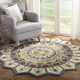 AFFAN RUGS Round Carpet for Living Room Premium Collection Handmade Modern Woolen Round Carpet for Bedroom and Hall Color Multi Size 4x4 Feet Round (120 x 120 cm)-image-18