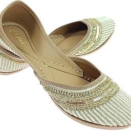Women's Mallow Genuine Soft Leather Embroidered Jutis | Bite and Pinch Free Jutti | Punjabi Formal Juttis | Girl's Wedding Flat Ladies Mojari | Formal Ethnic Juti |-image-61