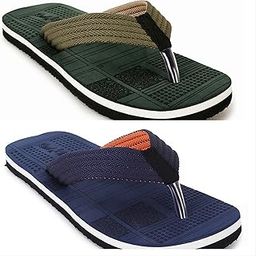 Men's Comfort Slippers, Multiple Colours, Textured Sole Very Comfartable Slippers. Pack Of 2 Slipper's 103-10