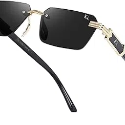 funglasses UV Protected Square Rimless Sunglasses for Men and Women-picture-4