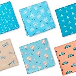 Women Pastel Coloured 100% Organic Pure Cotton Casual Style Handkerchief, Multi Colour, Printed, Pack Of 6-image-33