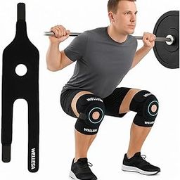 WELLESA ActiveCare Knee Support Open Patella | Knee Cap Brace for Pain Relief, Arthritis, Injury Recovery, Sports | Breathable, Neoprene, Free Size (Black, Pair)-image-49