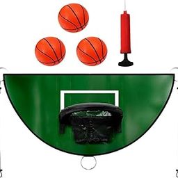 CALANDIS™ Mini Trampoline Basketball Hoop Waterproof Easy Installation Basketball Rack Green | Backboard Systems | Basketball | Team Sports-image-83