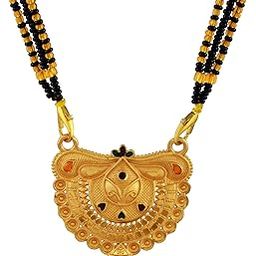Royal Radiance Traditional Gold Plated Mangalsutra with Dual Black Beads & Designer Pendant-image-63