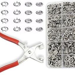 Metal Snap Fasteners Kit with Pliers, 100 Sets Prong Ring Buttons, 10 Compartment Storage Box-picture-14