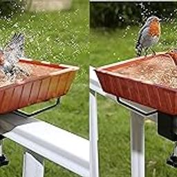 Craft Park Earthen Pot Terracotta Bird Bath, Earth Brown(Pack of 2) (Square Shape)-11
