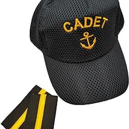 Cadet Cap with Deck Cadet Professional Epaulettes for Merchant Navy Officers Engineer, Free Size, Navy-0