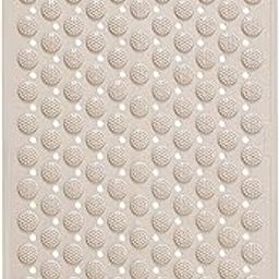 Anti Slip Bathroom mat - Bath Mat with Foot Scrubber for Dead Skin | Foot Cleaner mat for Bathroom mats Anti Slip | Bathroom Anti Skid mats for Bathing Area | 12 (Bath mat Beige)-image-5