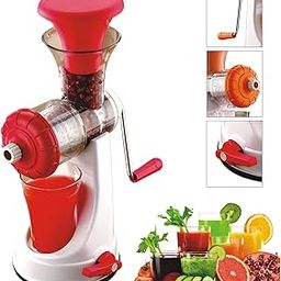 Burst Fruit & Vegetable Steel Handle Juicer - Plastic & Stainless Steel, Vacuum Locking System, Manual Operation (Orange)-image-54