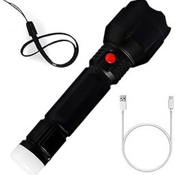 Rechargeable 50W LED Fast Charging 1200 mAh Battery Outdoor Torchlight(Black)-image-6