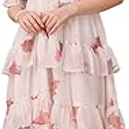 Women's Printed Georgette V-Neck Cuffed Sleeve Midi Ethinic Wear Fit & Flare Western Dress (H_H_A_257130)-image-28