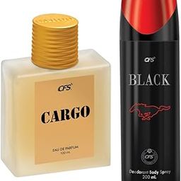 CFS Cargo Khakhi EDP Long Lasting Perfume & Black Deodorant Body Spray-60