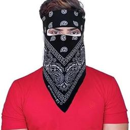 Bike Riding Cotton Printed Handkerchef Rumal Face Mask For Dust Protect Washable And Adjustable Face Cover for Men and Women Pack of 1-12