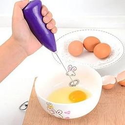ONTREPID Electric Milk Frother, 21 cm, Battery-Operated Handheld Drink Mixer with 360-Degree Rotation, Purple-image-12