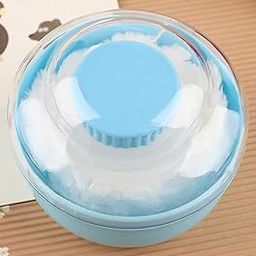 Joy Buzz Portable Baby Skin Care Baby Powder Puff with Box Holder Container for New Born and Kids for Baby Face and Body (Blue)(AD.POWDERPUFF-BLU)-image-23